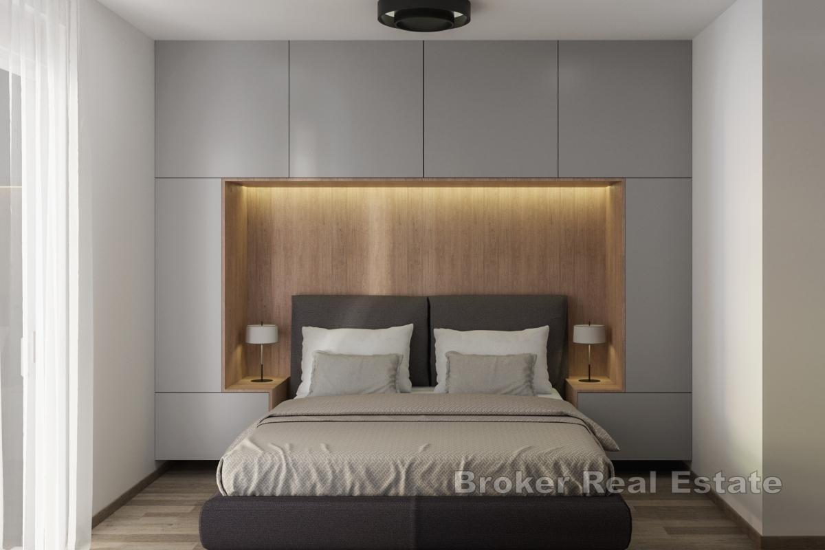 Moderní dvoupokojový apartmán s výhledem na moře a zahradou