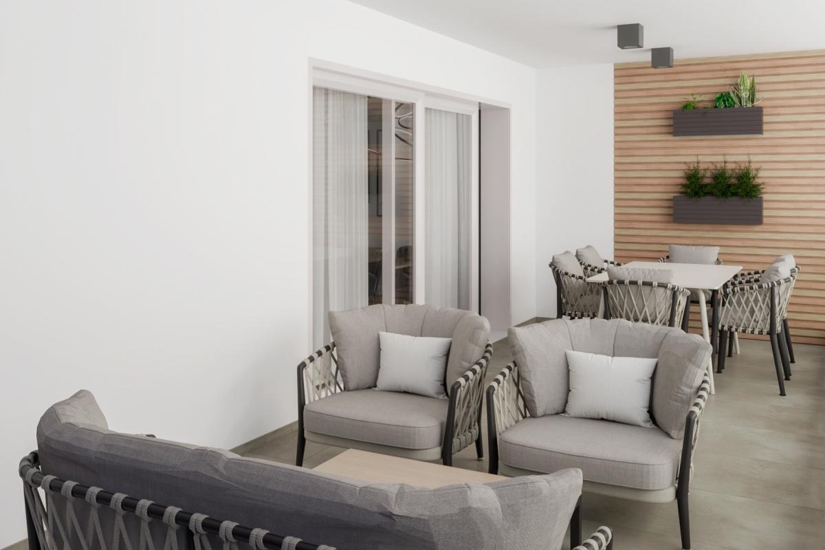 Moderne 2-Zimmer-Wohnung mit Meerblick und Terrasse