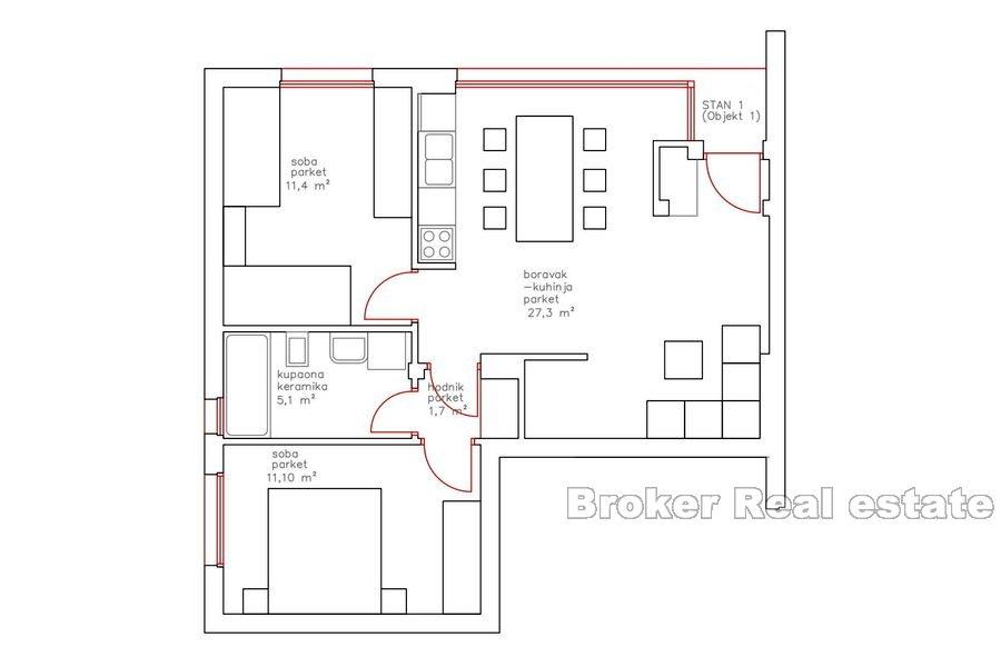 Newly built apartments with sea view