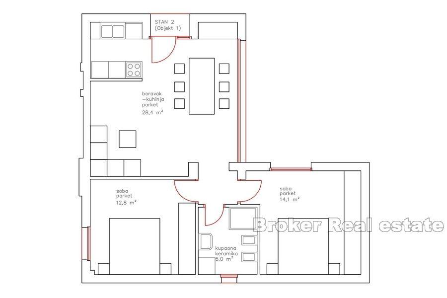 Newly built apartments with sea view