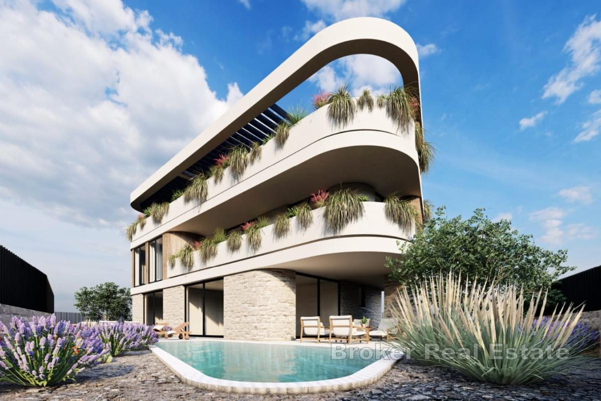 Maison moderne en première ligne de la mer