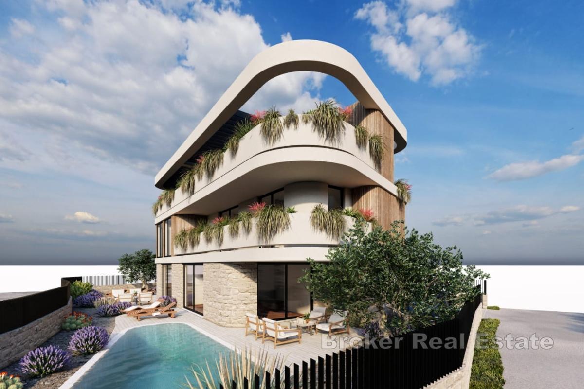 Maison moderne en première ligne de la mer