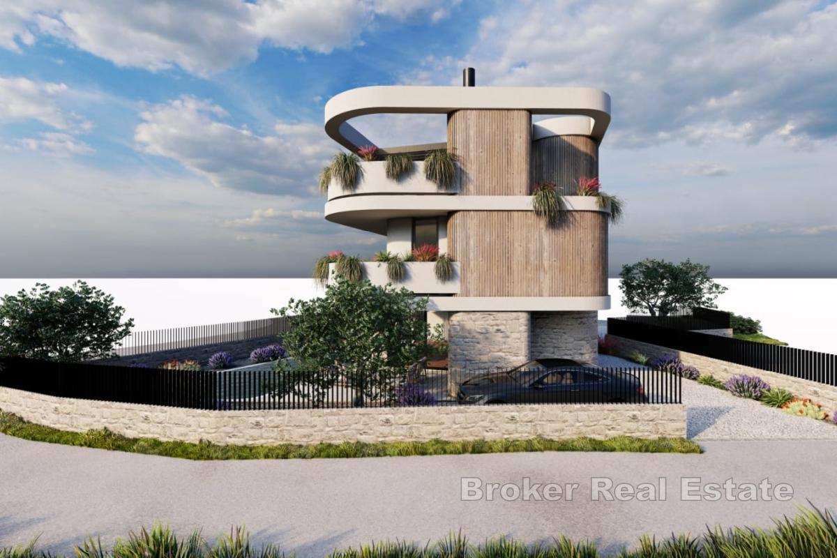 Maison moderne en première ligne de la mer