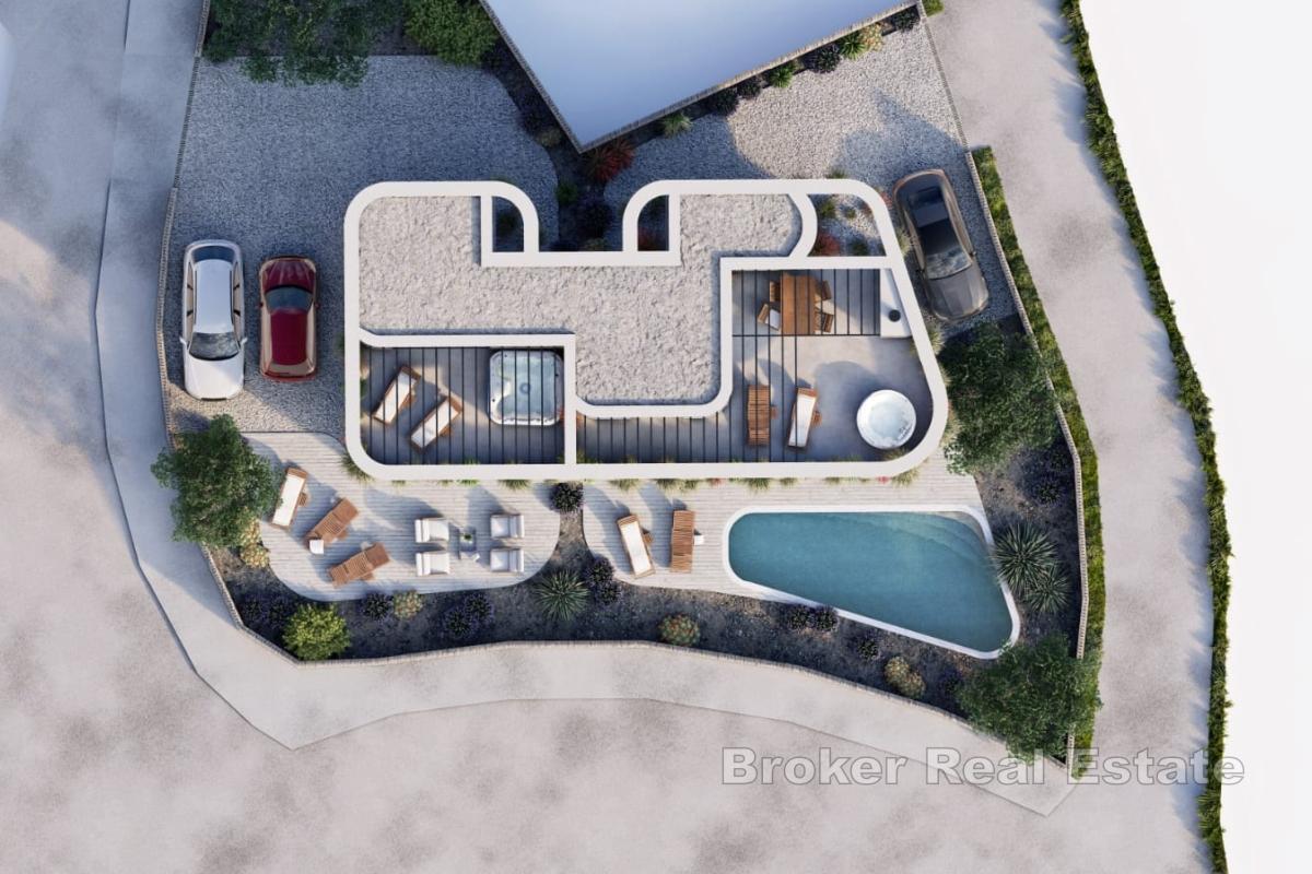 Maison moderne en première ligne de la mer