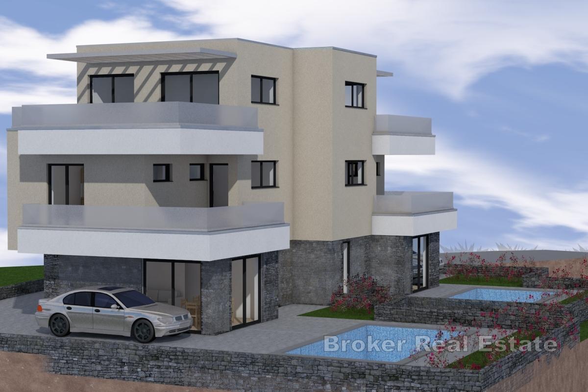 Moderne Doppelhaushälften mit Pool in der Nähe von Šibenik