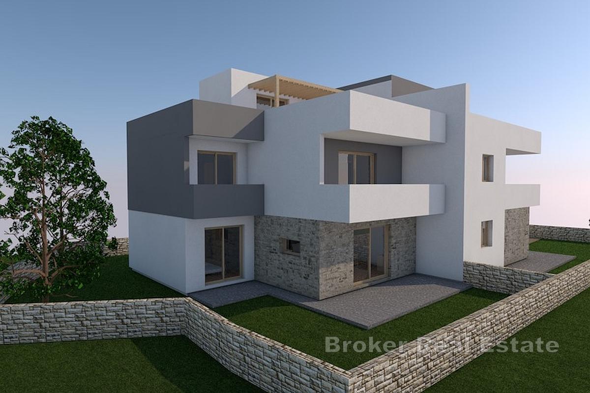 Villas jumelées modernes avec piscine près de Šibenik