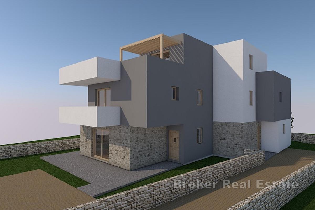 Moderne Doppelhaushälften mit Pool in der Nähe von Šibenik