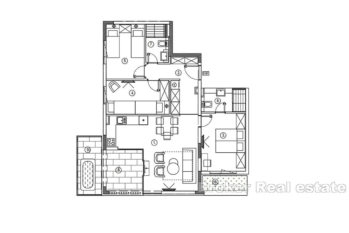 Nowo wybudowane apartamenty w pierwszym rzędzie do morza