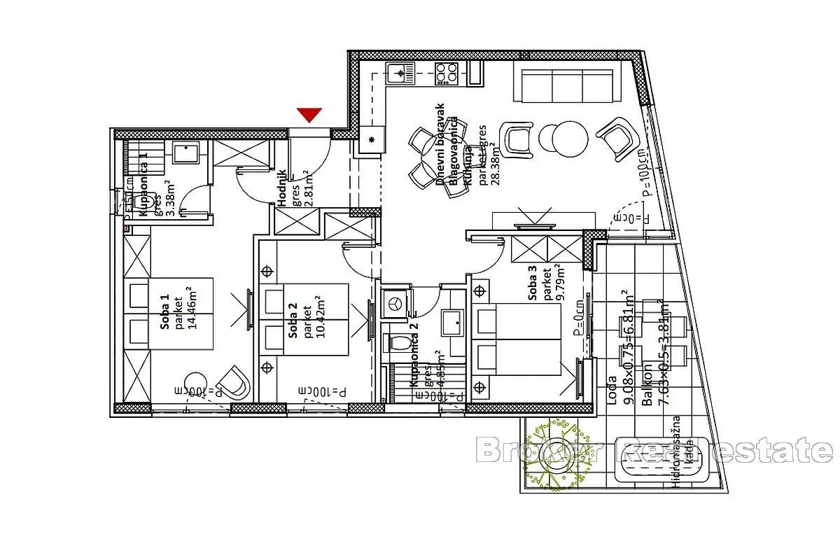 Newly built apartments with sea view