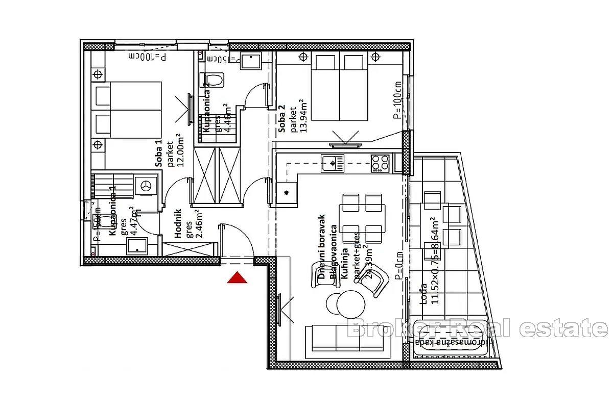 Newly built apartments with sea view