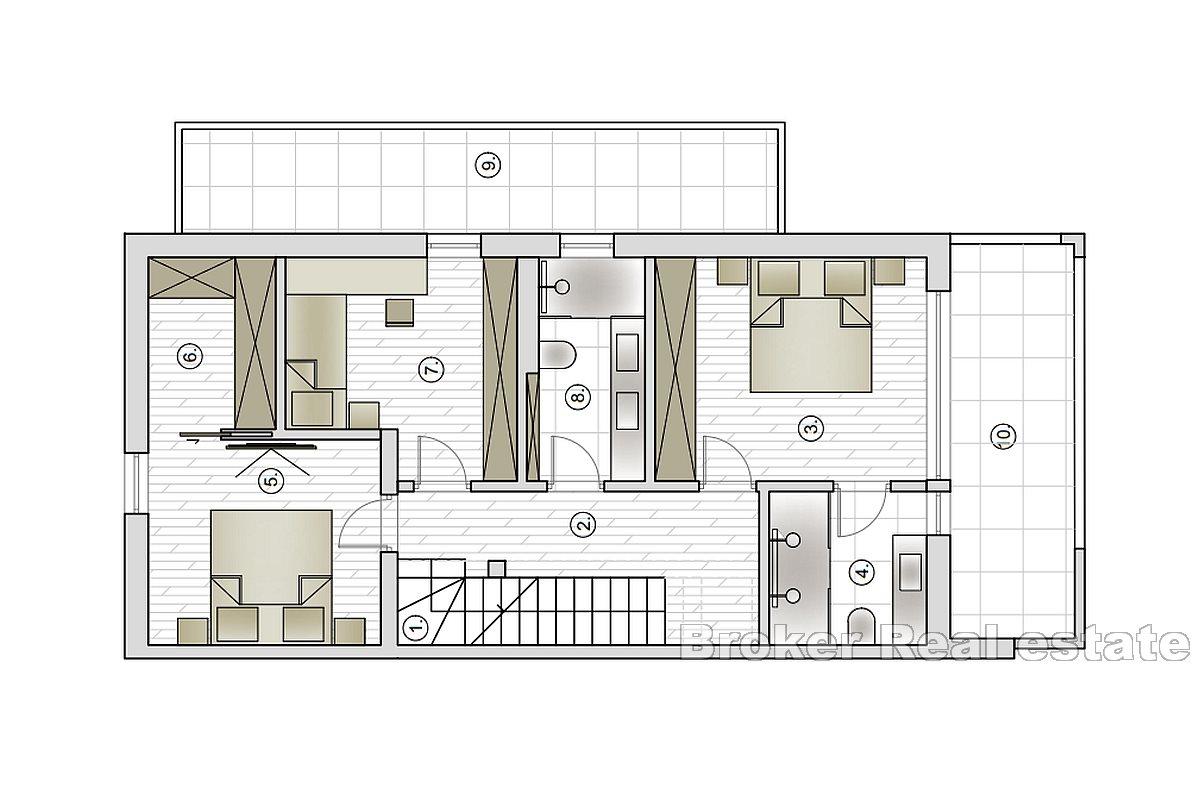 Newly built house with open sea view