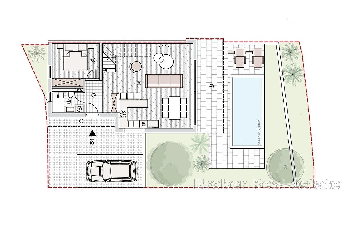 Neu gebautes Reihenhaus mit freiem Meerblick