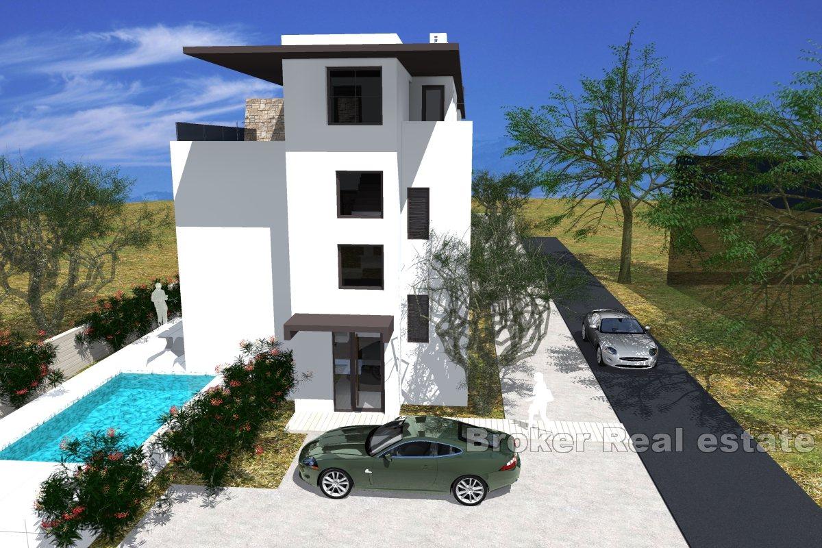 Moderne, nybygd hus på rekke og rad