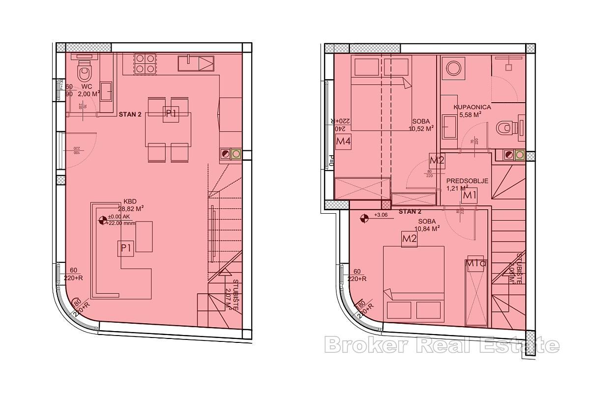 Dvoupodlažní apartmán s výhledem na moře