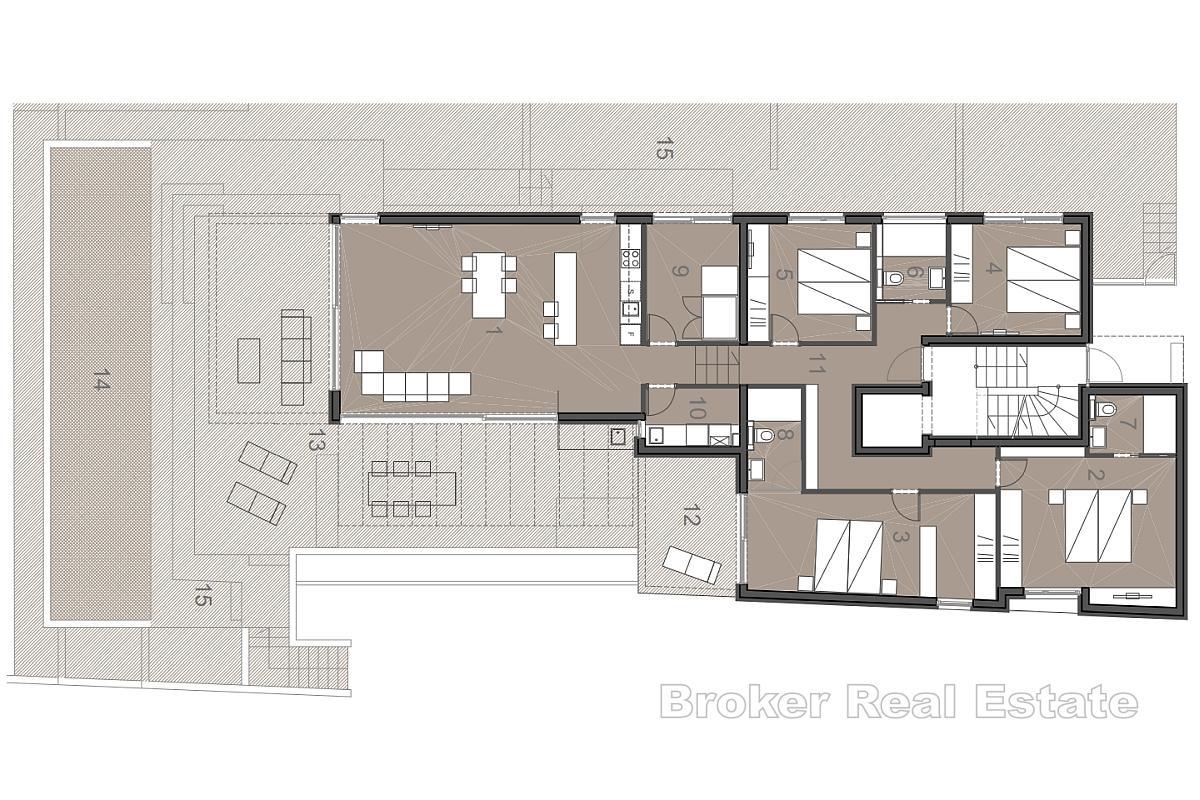 Luxusní apartmán s vlastním bazénem a výhledem na moře