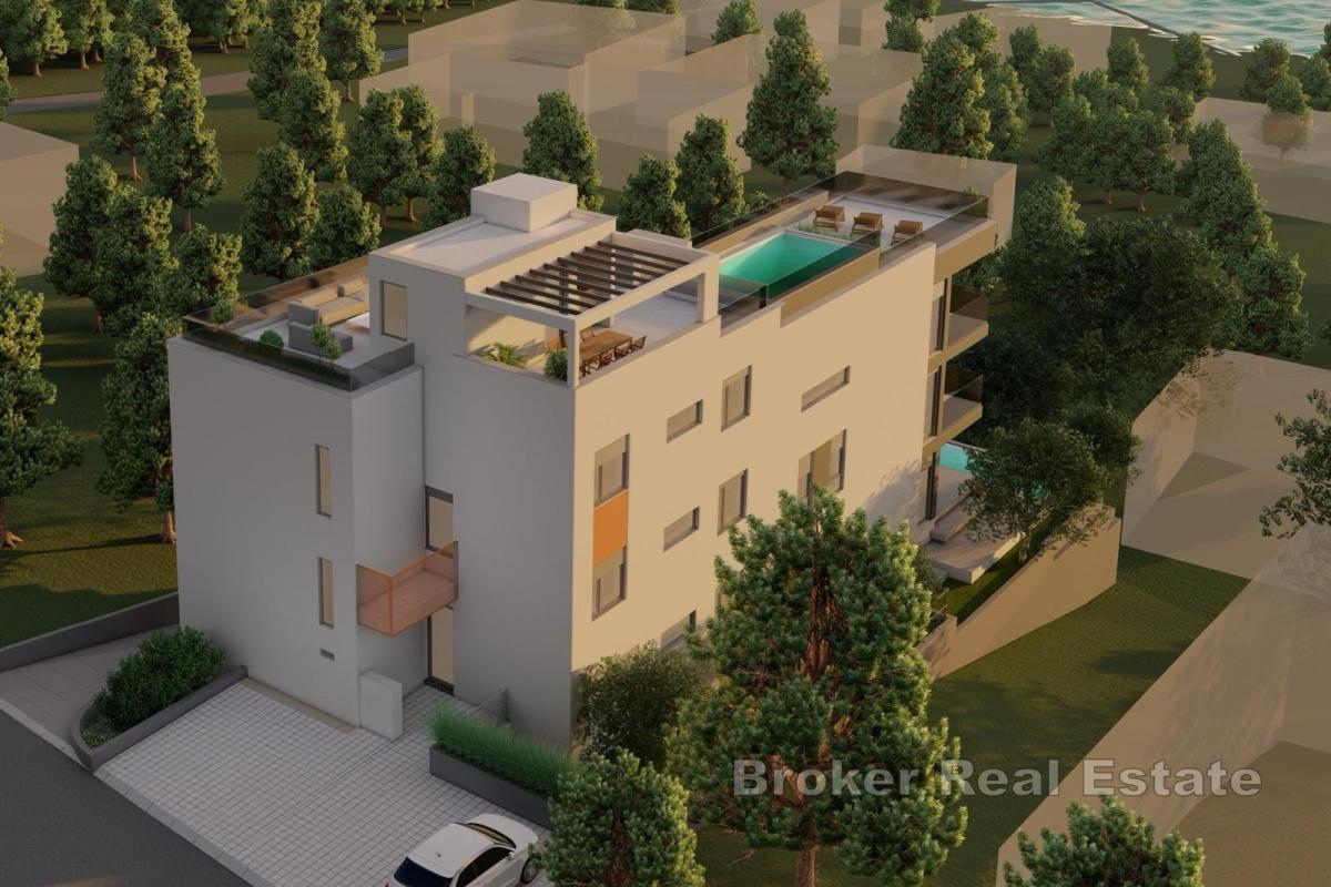 Appartement moderne dans un immeuble neuf avec vue sur la mer