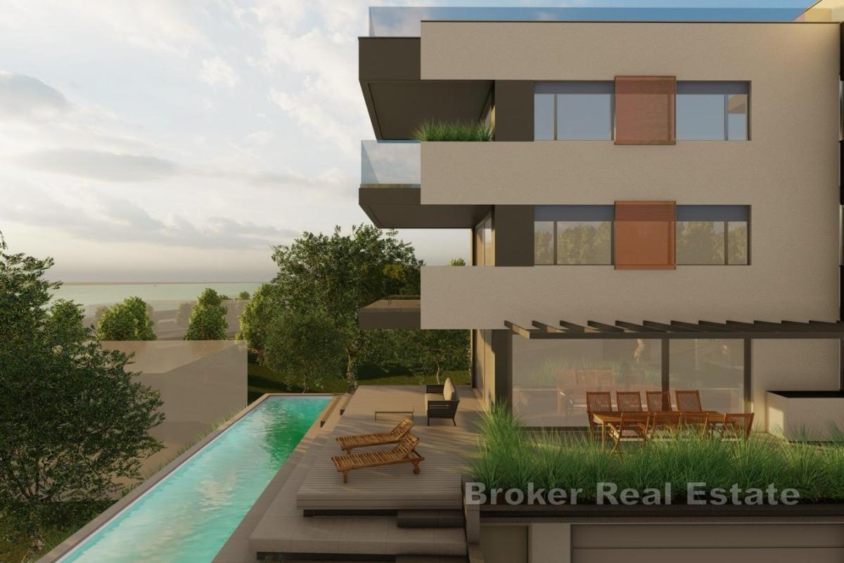 Appartement moderne dans un immeuble neuf avec vue sur la mer