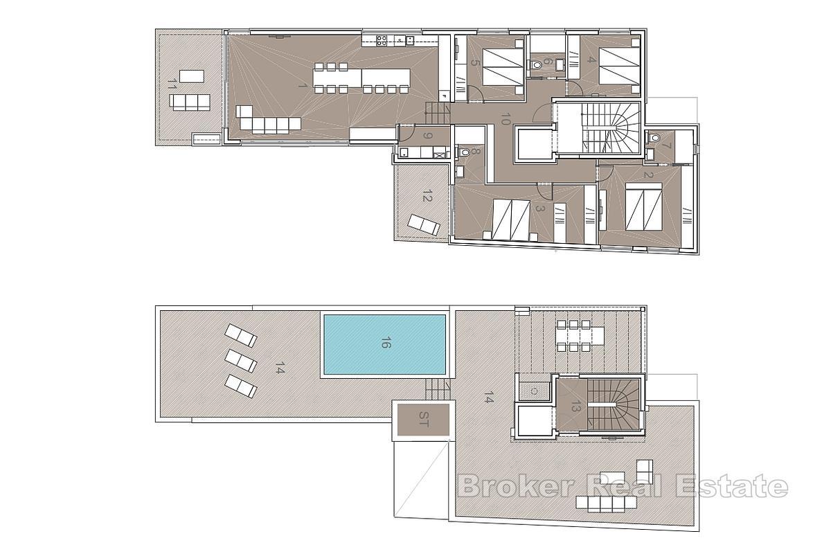 Luksusowy penthouse z basenem na tarasie na dachu