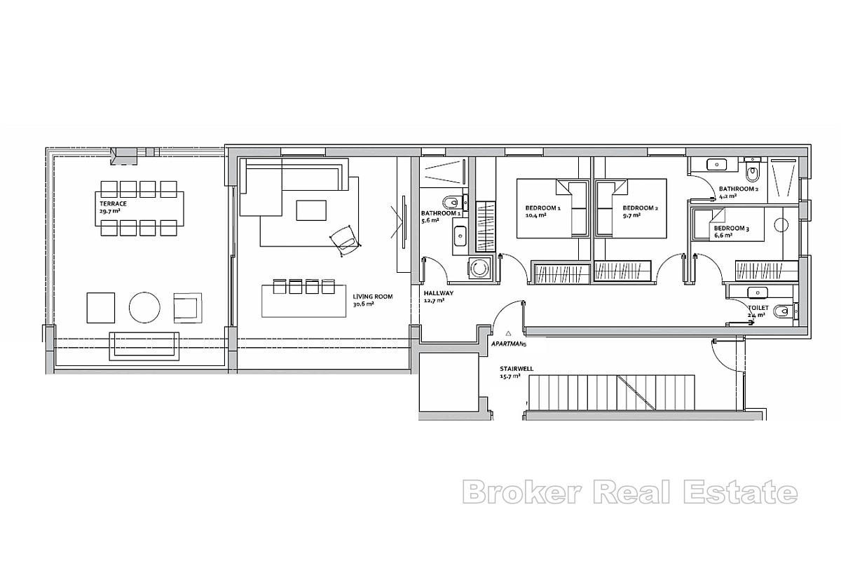 Luksuzan penthouse u prvom redu do mora