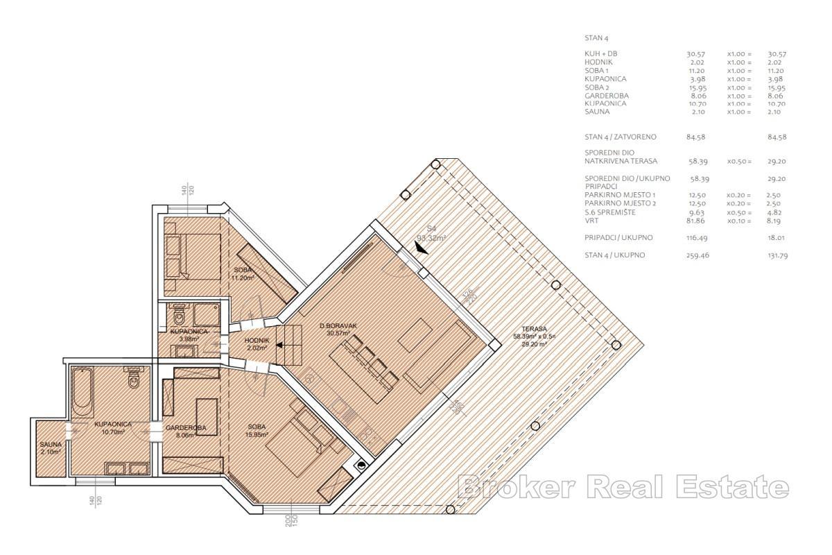 Просторная современная квартира с садом