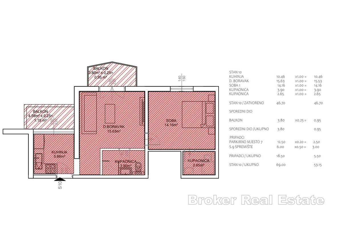 Atraktivan jednosoban stan na drugom katu zgrade