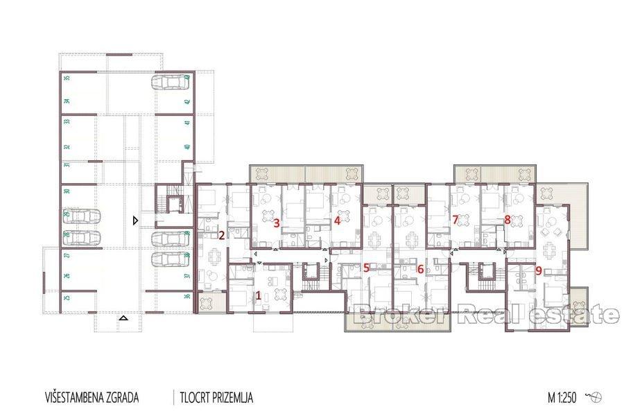 Appartements dans un immeuble neuf avec vue mer