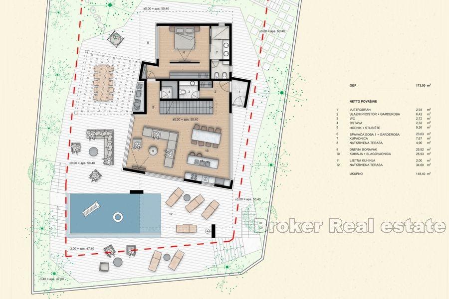 Modern villa med havsutsikt