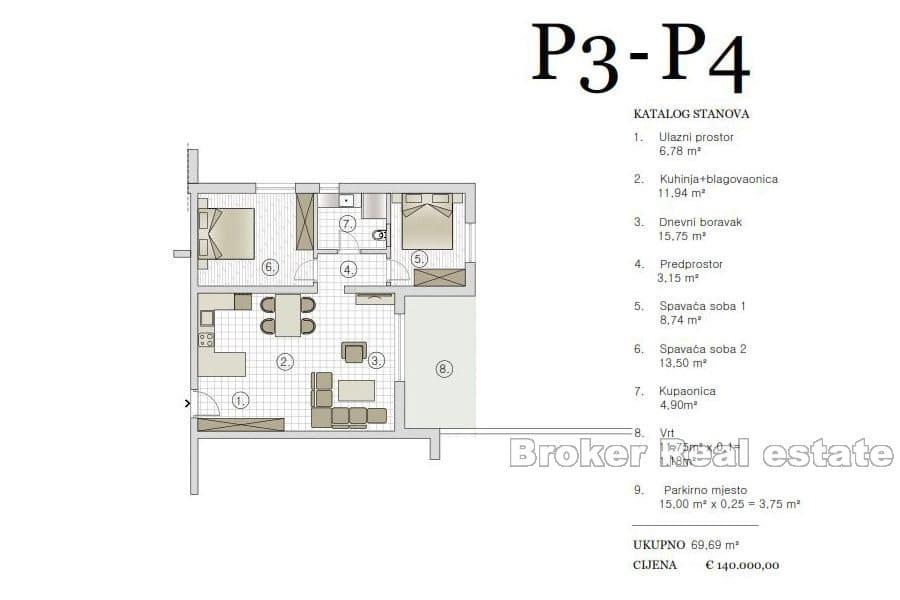 Vackra lägenheter i en ny byggnad