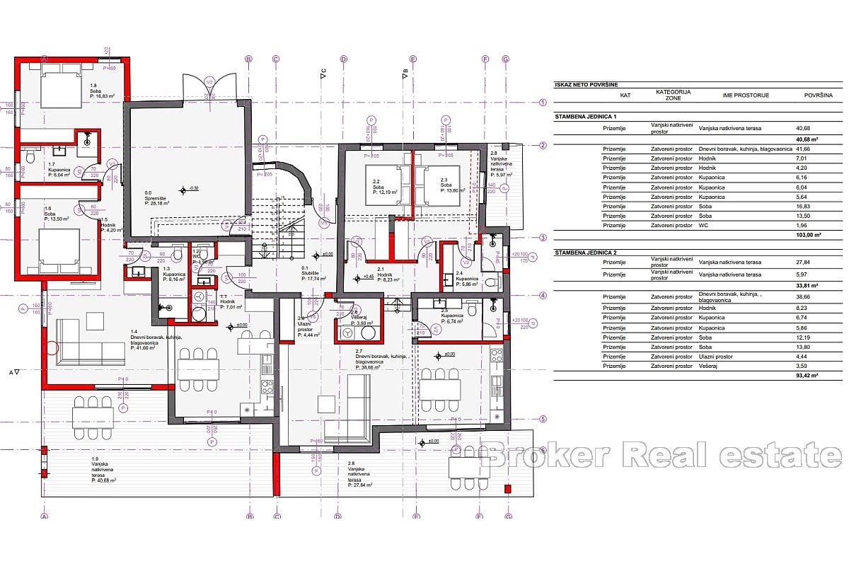 Newly built apartments with sea view