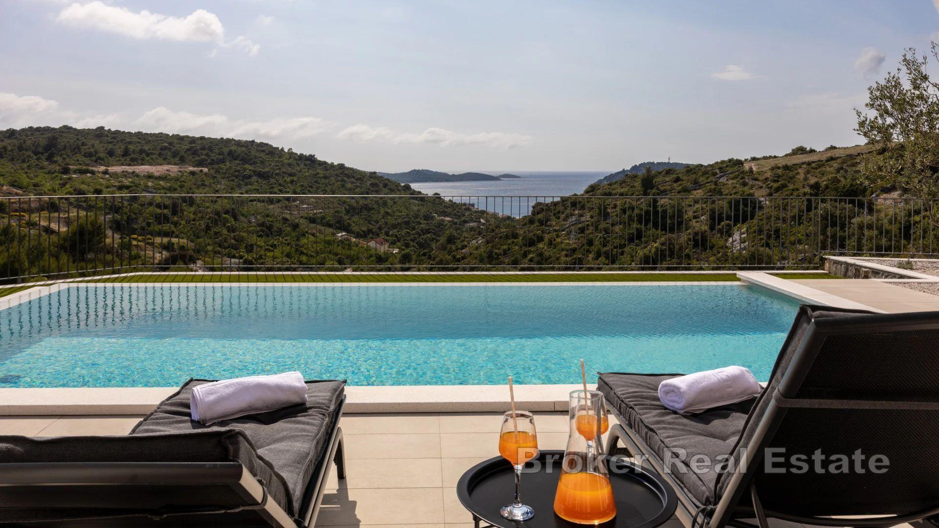 Neu gebaute Villa mit offenem Meerblick