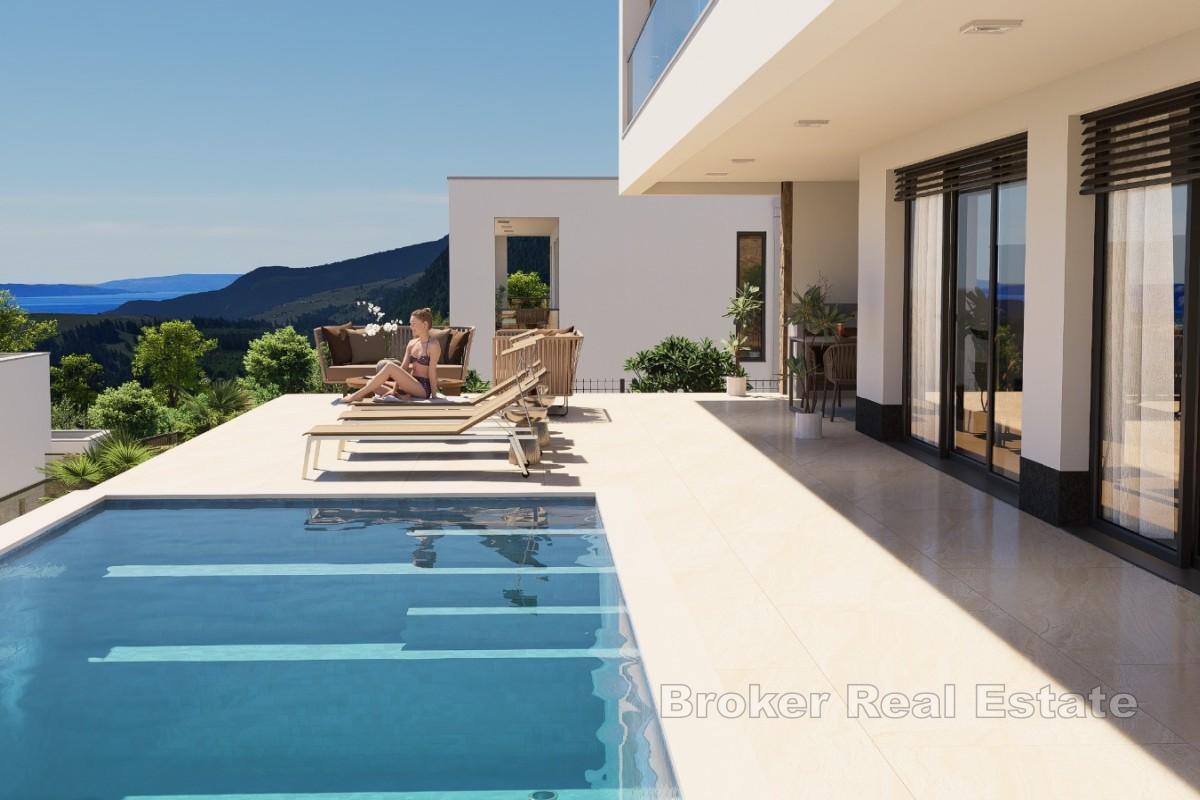 Villa moderna con vista mare