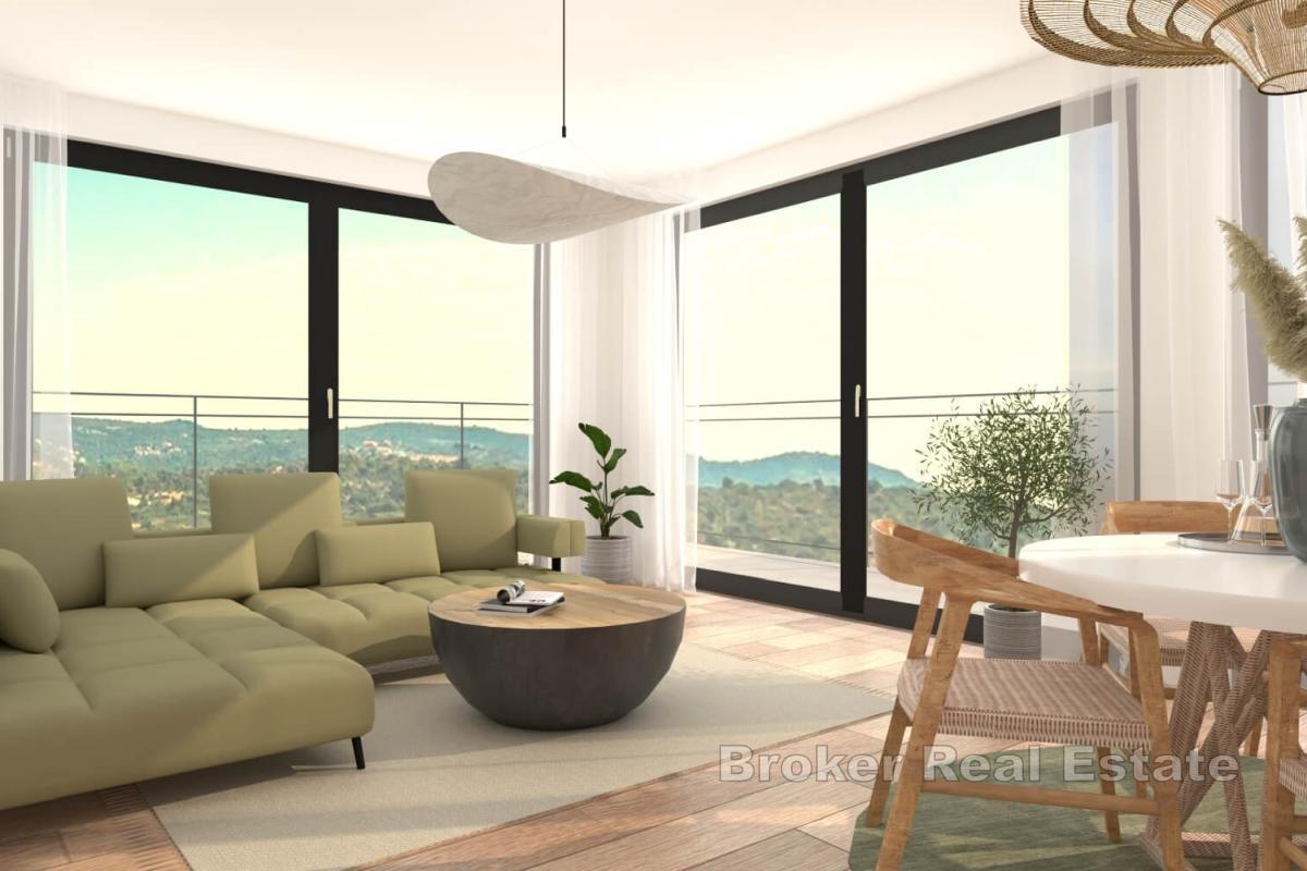 Appartamento con una camera da letto in un edificio di nuova costruzione con vista mare