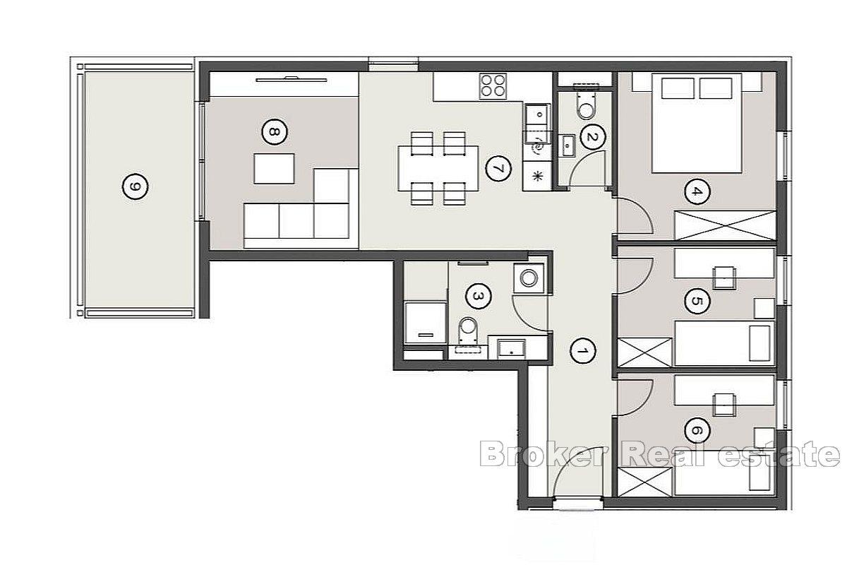 Trosoban stan u novogradnji s garažom