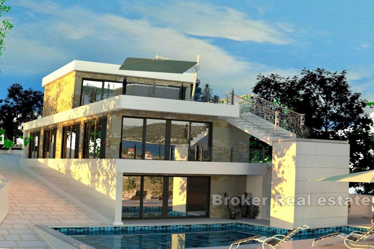Spacious building plot with open view of sea