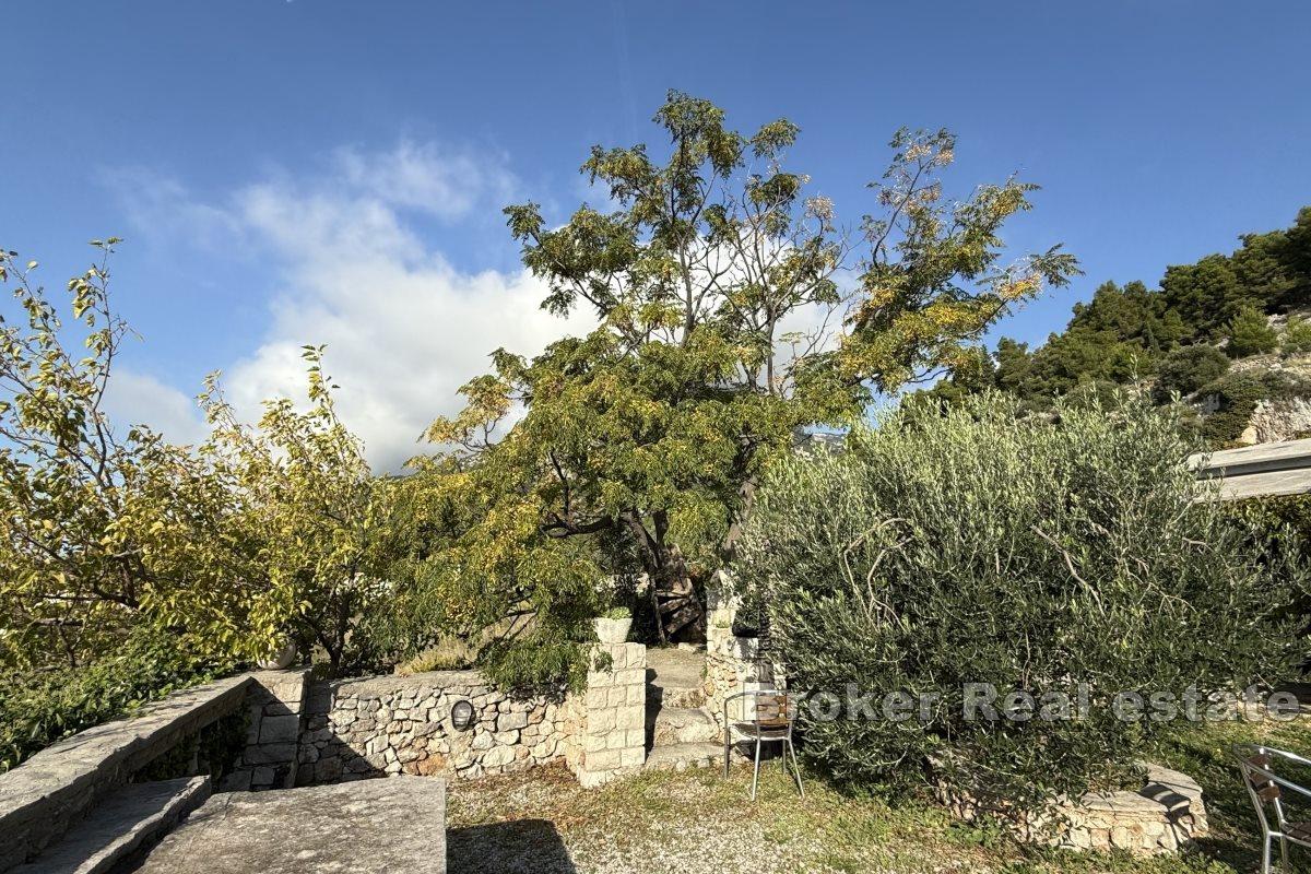 Terrain agricole unique avec bâtiment et belle vue sur la mer