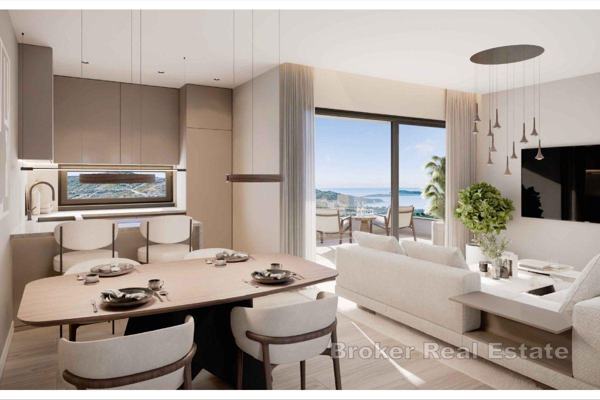 Vacker lägenhet i en ny byggnad med havsutsikt