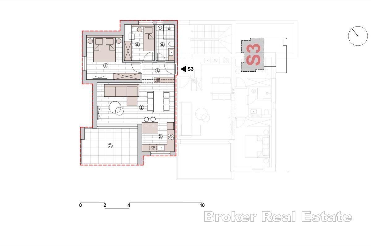 Красивая квартира в новом здании с видом на море