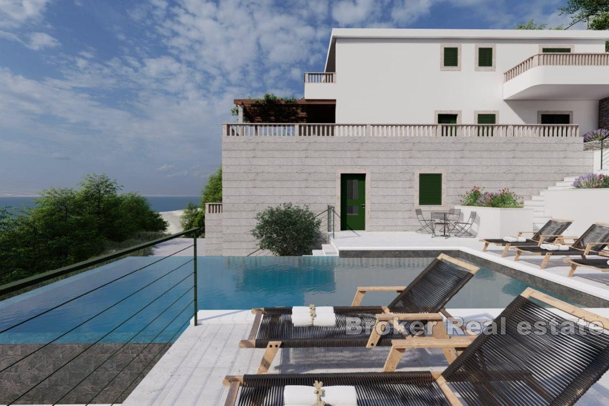Apartmentvilla in erster Reihe zum Meer mit Pool