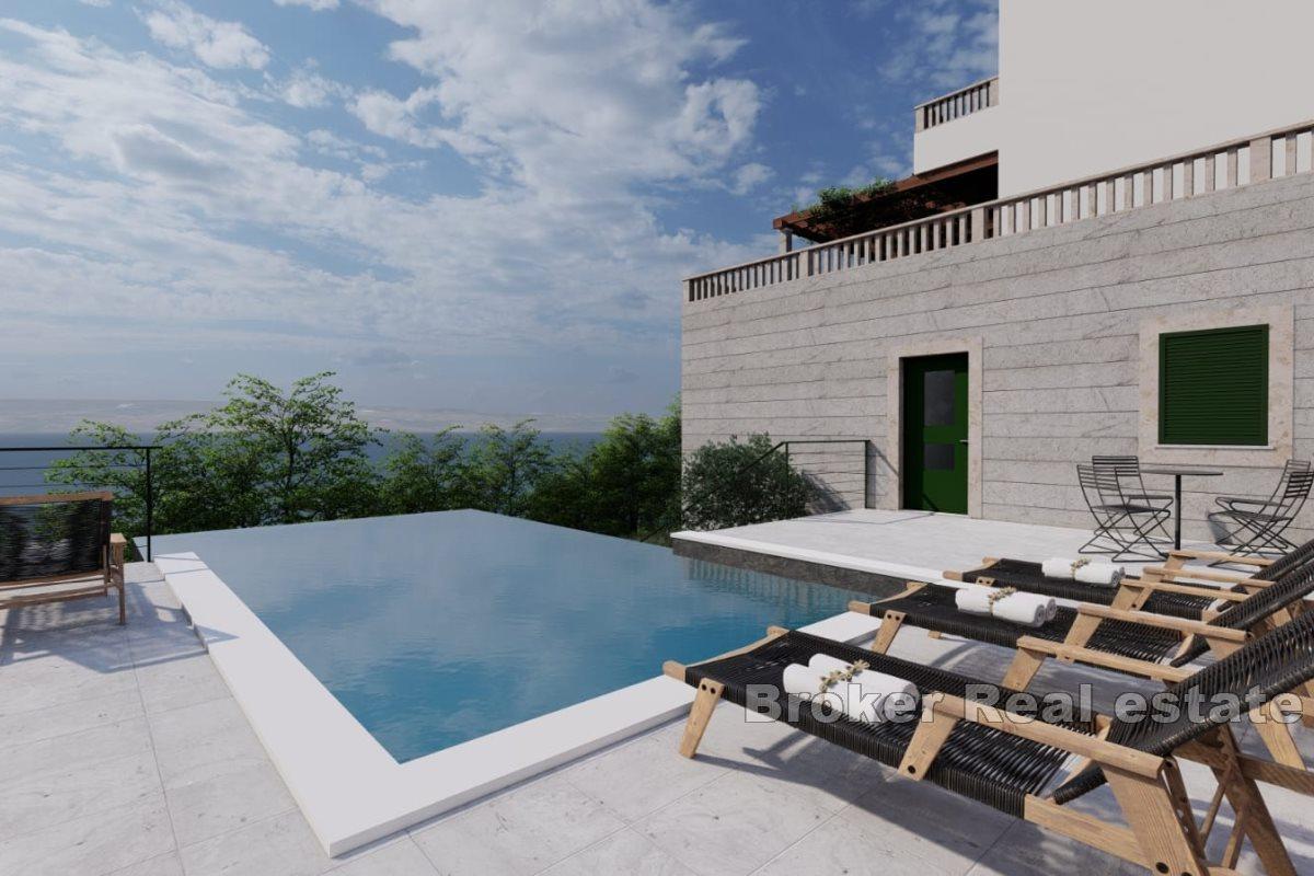 Apartmentvilla in erster Reihe zum Meer mit Pool