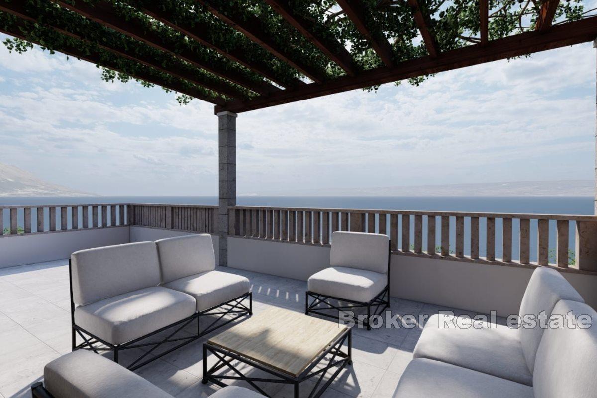 Apartmentvilla in erster Reihe zum Meer mit Pool