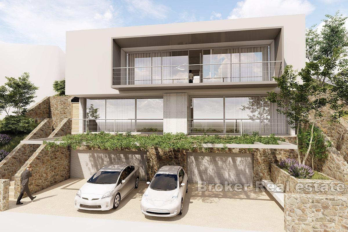 Unfinished house in front row by the sea