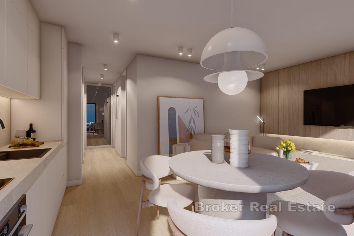 Nově postavené apartmány s krásným výhledem a blízko moře