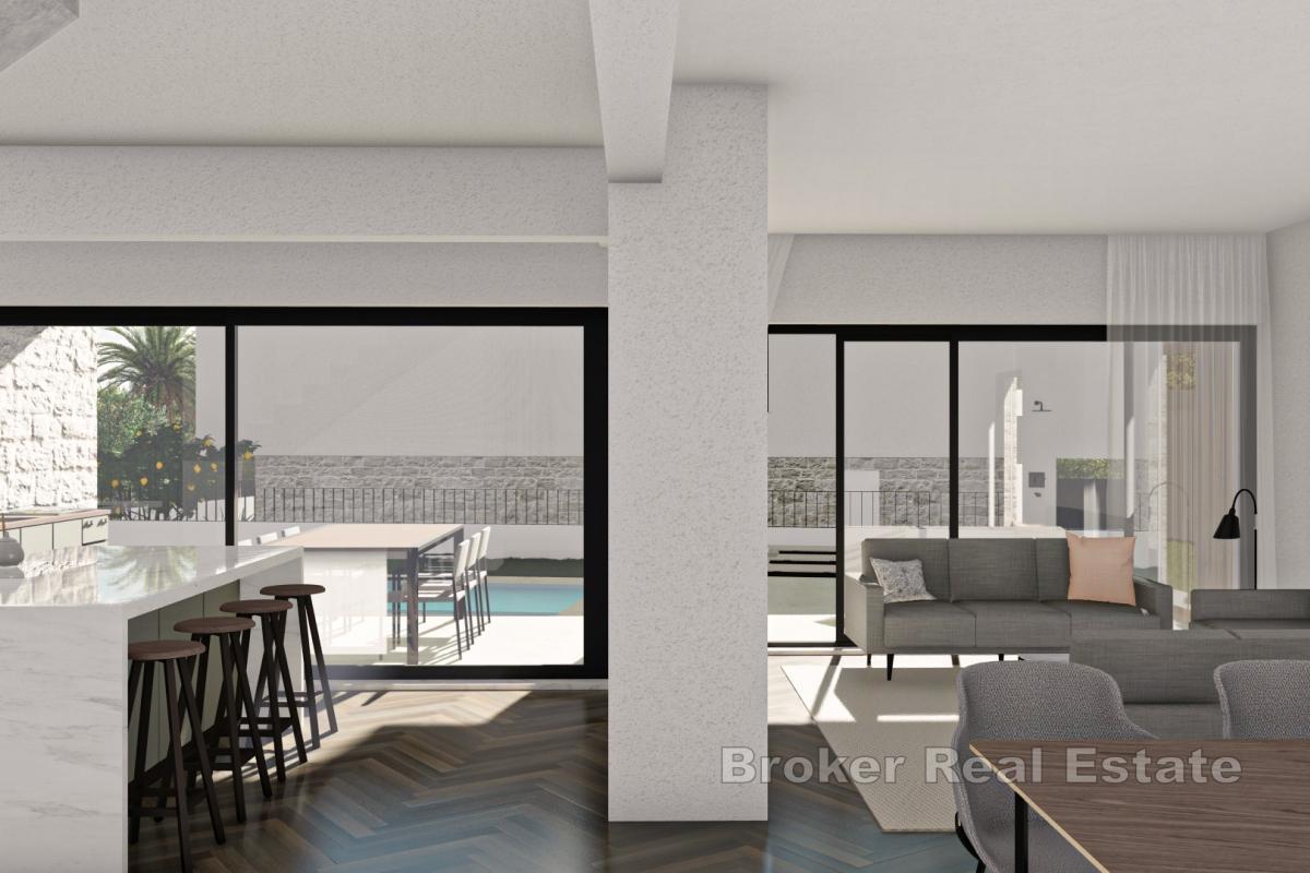 Modern villa att hyra med panoramautsikt över havet