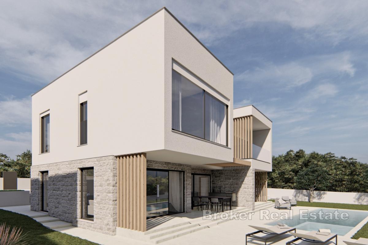 Modern villa att hyra med panoramautsikt över havet