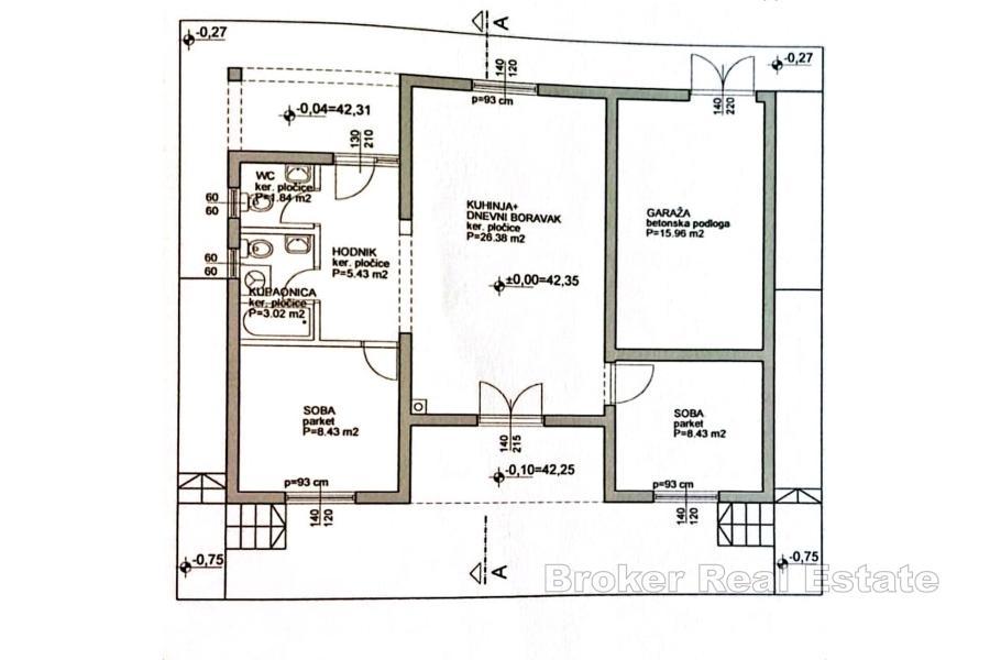 Одноэтажный дом с садом и гаражом
