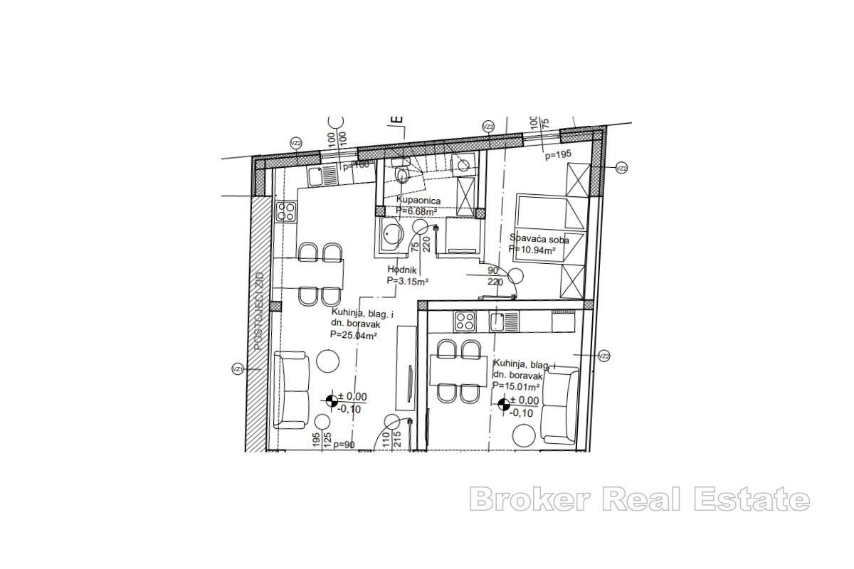 Apartament z jedną sypialnią i garażem w centrum miasta