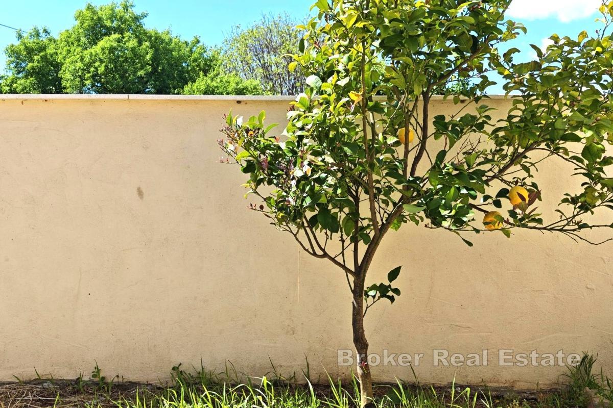 Hus med terrasse og hage nær sjøen