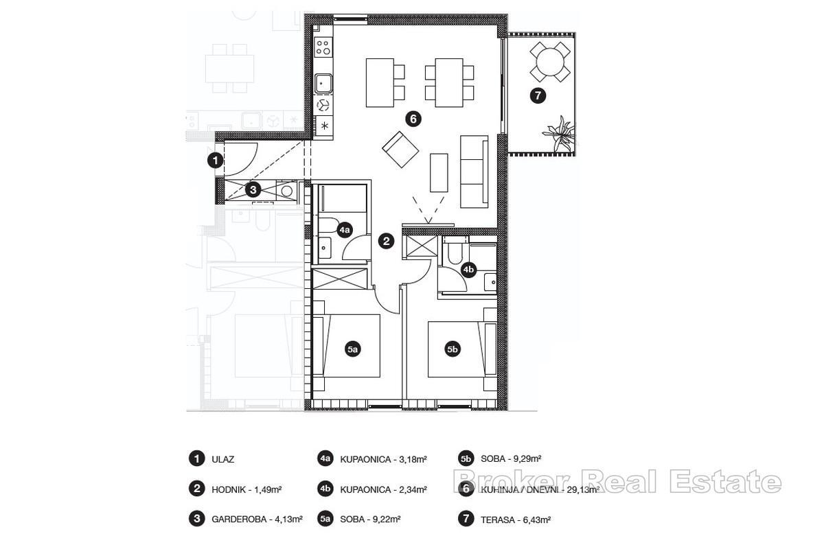 Nouvelle construction - Appartement deux chambres avec loggia
