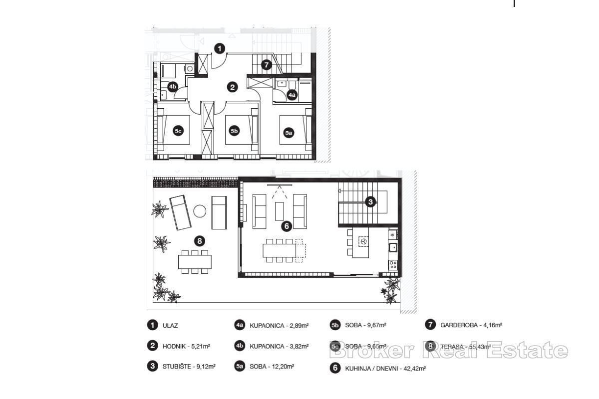 Nuova costruzione - appartamento duplex con terrazza, vicino al mare