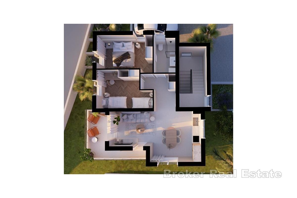 Neubau in Komiža – Wohnung mit Meerblick und Parkplatz